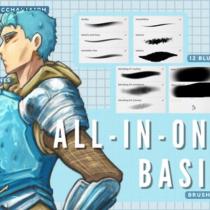ALL-IN-ONE procreate brush set | Procreate Brushes | Soft Brush Set | Digital Download | Basic Brushes | cucchiaioh brush set |