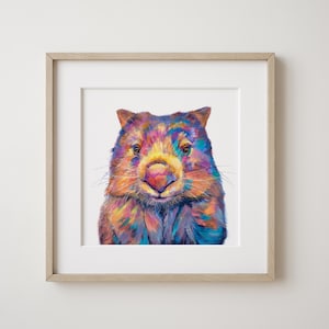 Millie the Wombat Art Print, Cute Wombat Print, Aussie Animal Wall Art, Nursery Wall Decor, Kids Room Decor, Australian wildlife print