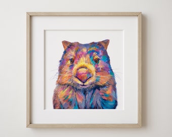 Millie the Wombat Art Print, Cute Wombat Print, Aussie Animal Wall Art, Nursery Wall Decor, Kids Room Decor, Australian wildlife print