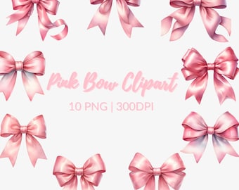 Clipart de acuarela de lazo rosa, gráficos de lazo rosa pastel suave, lazo femenino lindo, niña, fondo transparente 10 PNG
