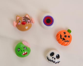 Halloween Button Covers – Handmade Polymer Clay Shirt Button Accessories