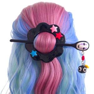 No-Face Hair Pin: Studio Ghibli Inspired Polymer Clay Hair Accessory