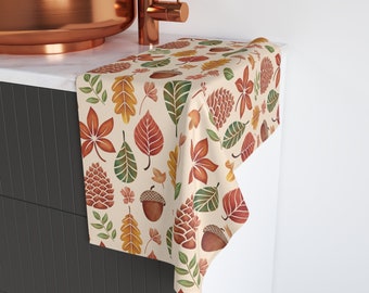 Watercolor Fall Botanicals Kitchen Towel