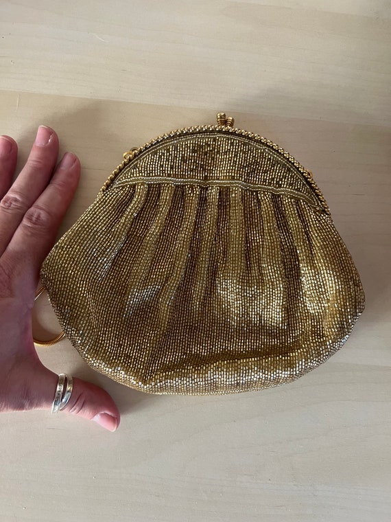 Gold beaded vintage handbag - image 2