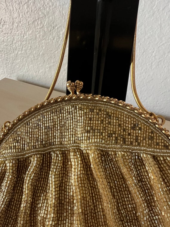 Gold beaded vintage handbag - image 5