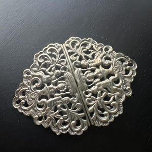 Victorian silver belt buckle