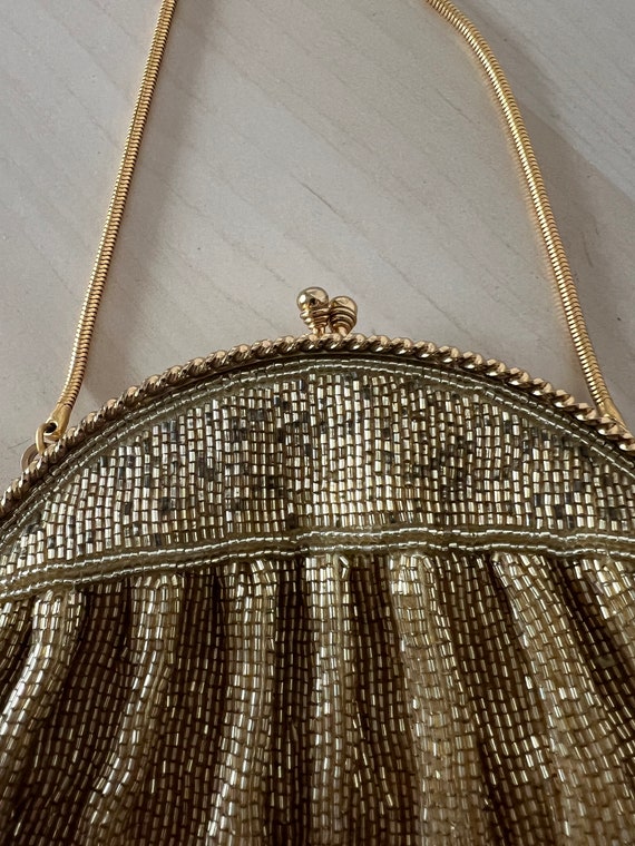 Gold beaded vintage handbag - image 7