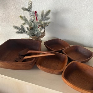 Vintage salad bowl set (7 pieces)