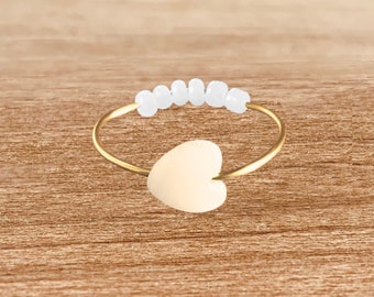 MeAmo Anxiety Ring Gold | Anti Stress Ring Jahrestag Geschenk Für Sie Geburtstagsgeschenk beste Freundin Stressabbau Geschenke Meditation