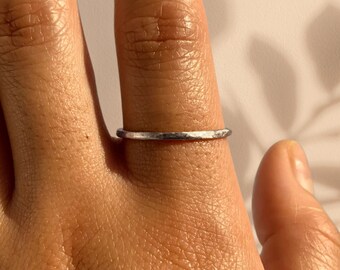 Hammered Anxiety Ring Silber | Anti Stress Ring Fidget Ring Geburtstag Geburtstagsgeschenk beste Freundin Stressabbau Geschenke Meditation