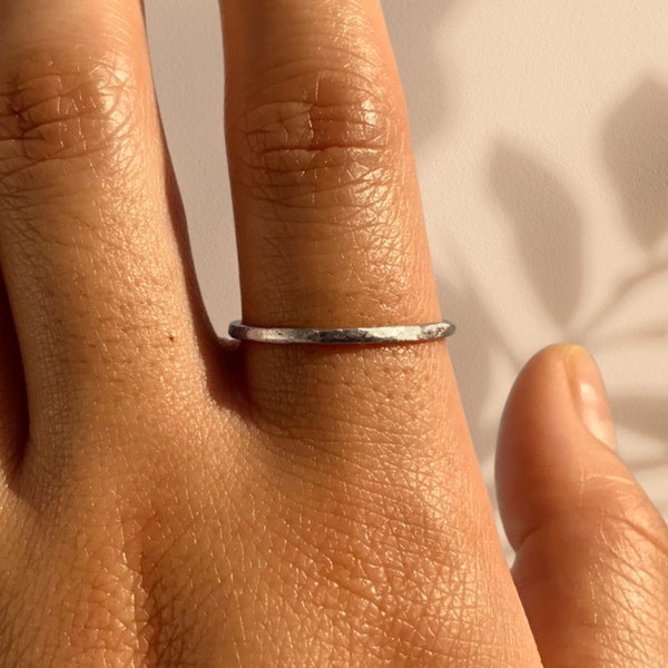Hammered Anxiety Ring Silber | Anti Stress Ring Fidget Ring Geburtstag Geburtstagsgeschenk beste Freundin Stressabbau Geschenke Meditation