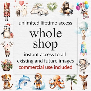 Whole Shop Clipart Bundle, Unlimited Lifetime Access, All Past and Future Designs, Large Clipart Bundle, PNG & SVG, Digital Instant Download