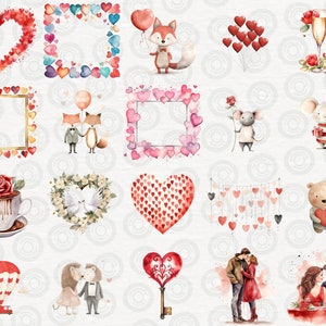 450+ MEGA Valentine Clipart Bundle, Watercolor Valentines Day, Cute ...