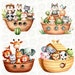 Noah's Ark Clipart Bundle, Cute Baby Animals PNG, Bible Watercolor ...