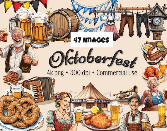 47 Oktoberfest ClipArt, Oktoberfest PNG, Oktoberfest Illustration, Beer Fest Png, Food ClipArt, Happy Hour, instant download, commercial use