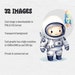 Cute Space Clipart Bundle, Watercolor Clipart, Happy Astronaut ...