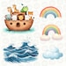 Noah's Ark Clipart Bundle, Cute Baby Animals PNG, Bible Watercolor ...