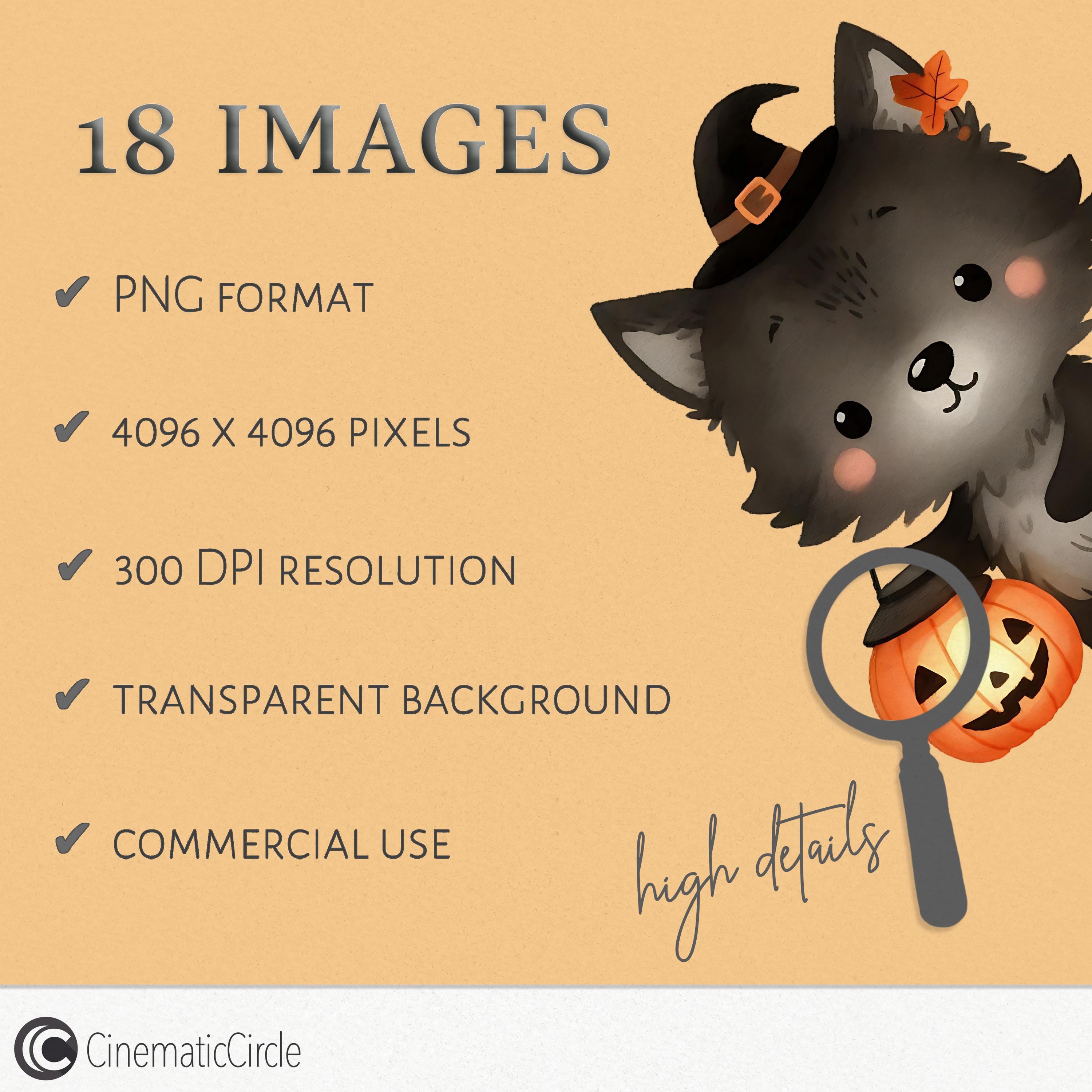 Halloween Forest Clipart Bundle, Cute Baby Animals PNG, Ghost Werewolf ...