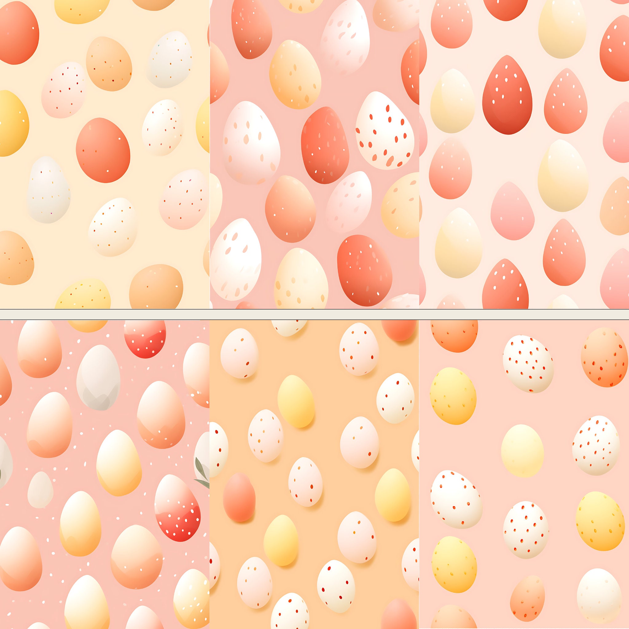 Seamless Easter Digital Paper Set, Colorful Easter Egg Pattern, Easter ...
