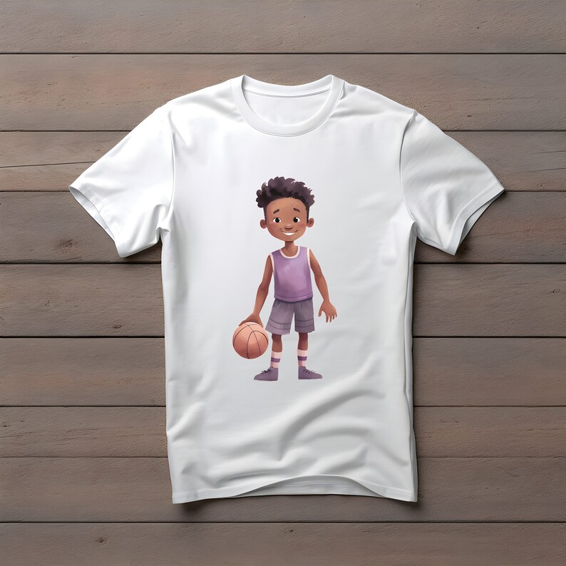 Watercolor Basketball Clipart Bundle, Cute Kids Playing Basketball ...