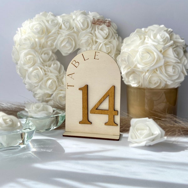 Numeri da tavolo per matrimoni, Numeri da tavolo ad arco, Decorazioni per la tavola di nozze, Segnaletica per matrimoni, Decorazioni per matrimoni, Numeri da tavolo, Cartello da tavolo personalizzato