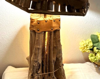 Saguaro Cactus Skeleton Table Lamp & Shade Rustic Folk Arts and