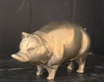 真鍮製 豚の置物 小型 Amazon.co.jp: 幸運真鍮 幸せの福豚ブタ ぶた インテリア 置物