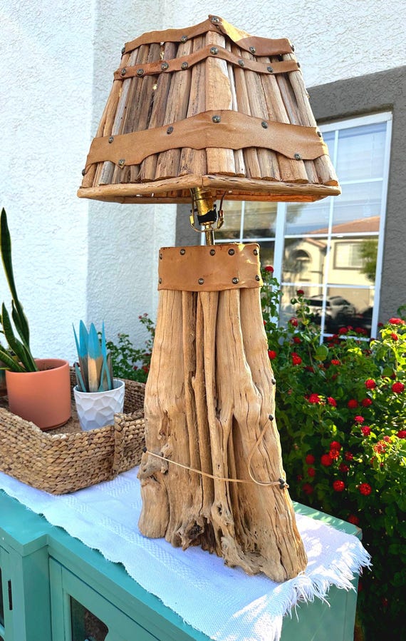 Vintage Rustic Saguaro Cactus Skeleton Table Lamp & Shade Unique