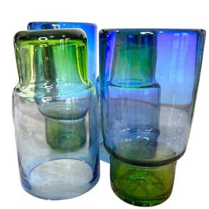 Återvunnet glas, set med 4 blågröna dricksglas, Anthropologie bild 6