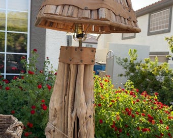 Saguaro Cactus Skeleton Table Lamp & Shade Rustic Folk Arts and