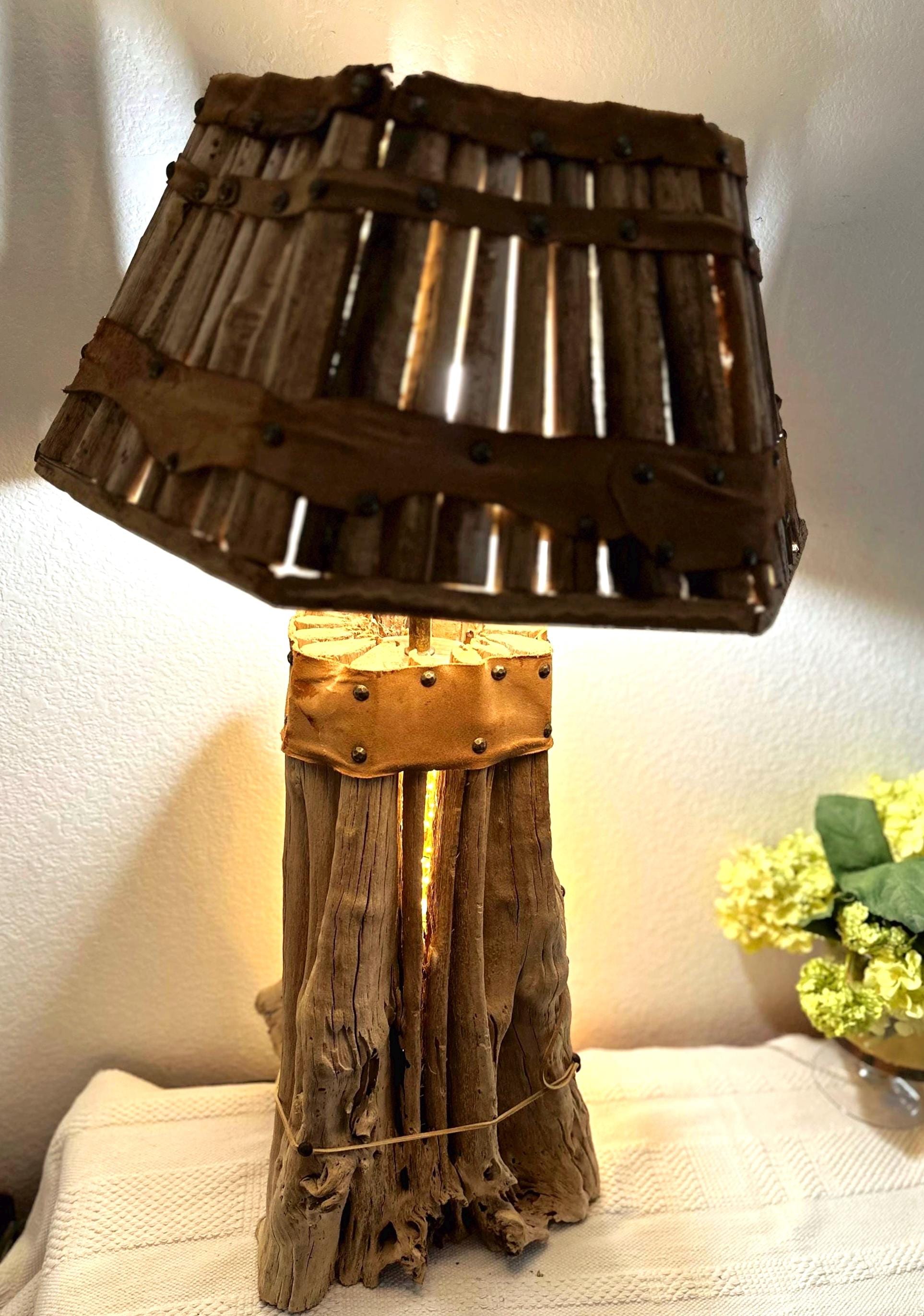 Saguaro Cactus Skeleton Table Lamp & Shade Rustic Folk Arts and