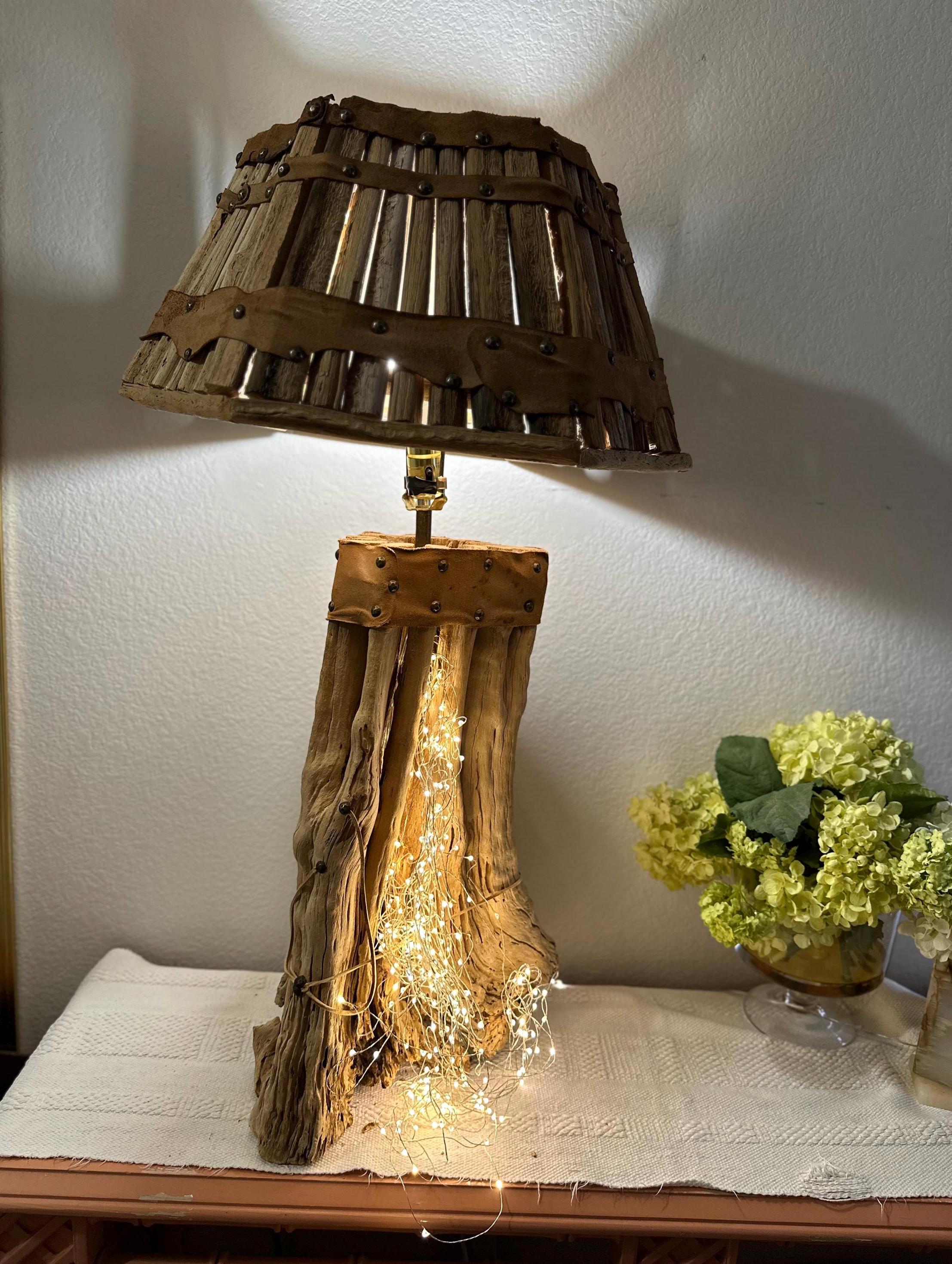 Vintage Rustic Saguaro Cactus Skeleton Table Lamp & Shade Unique