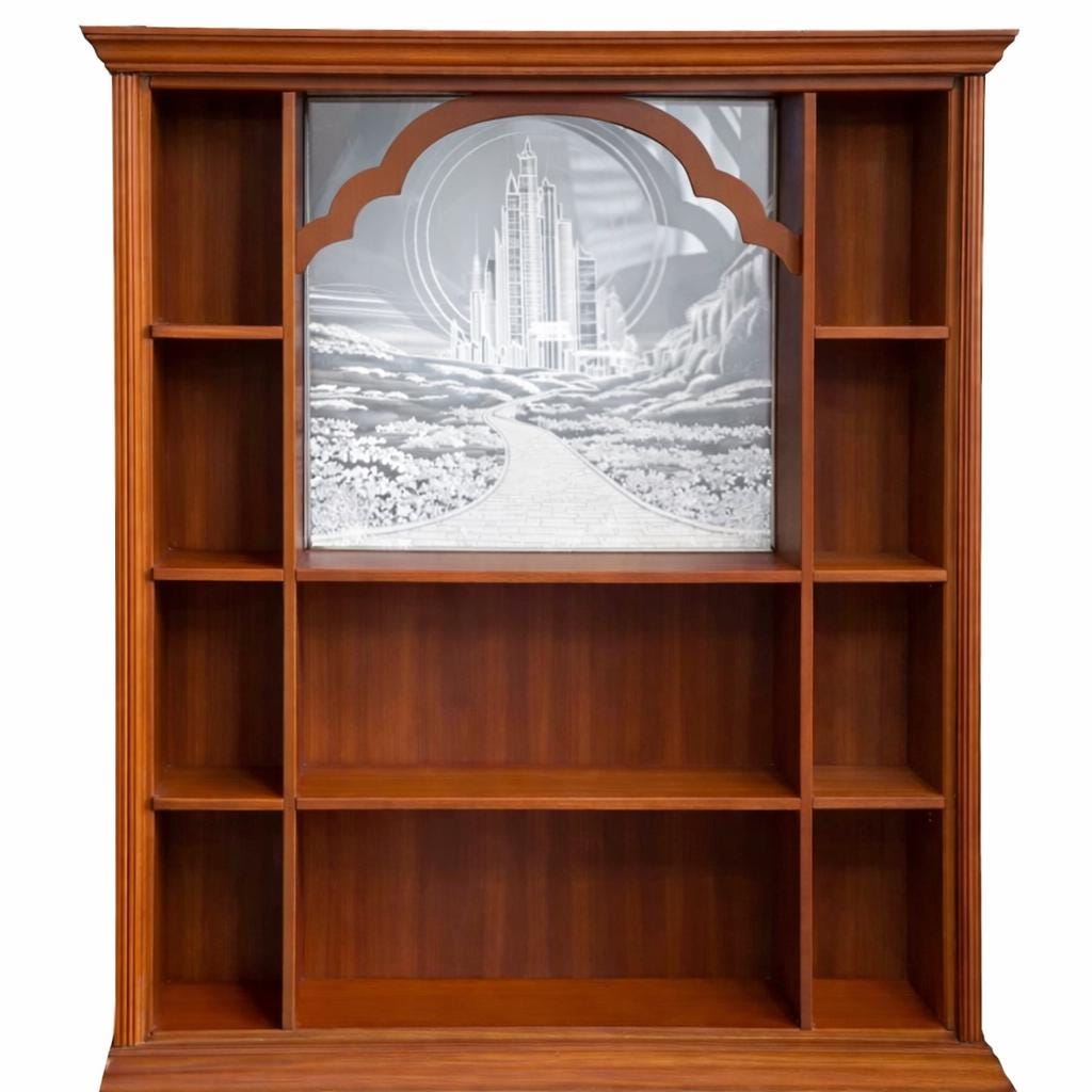 Mini Display Cubby Shelf With Emerald City Mirror Panel Wizard of