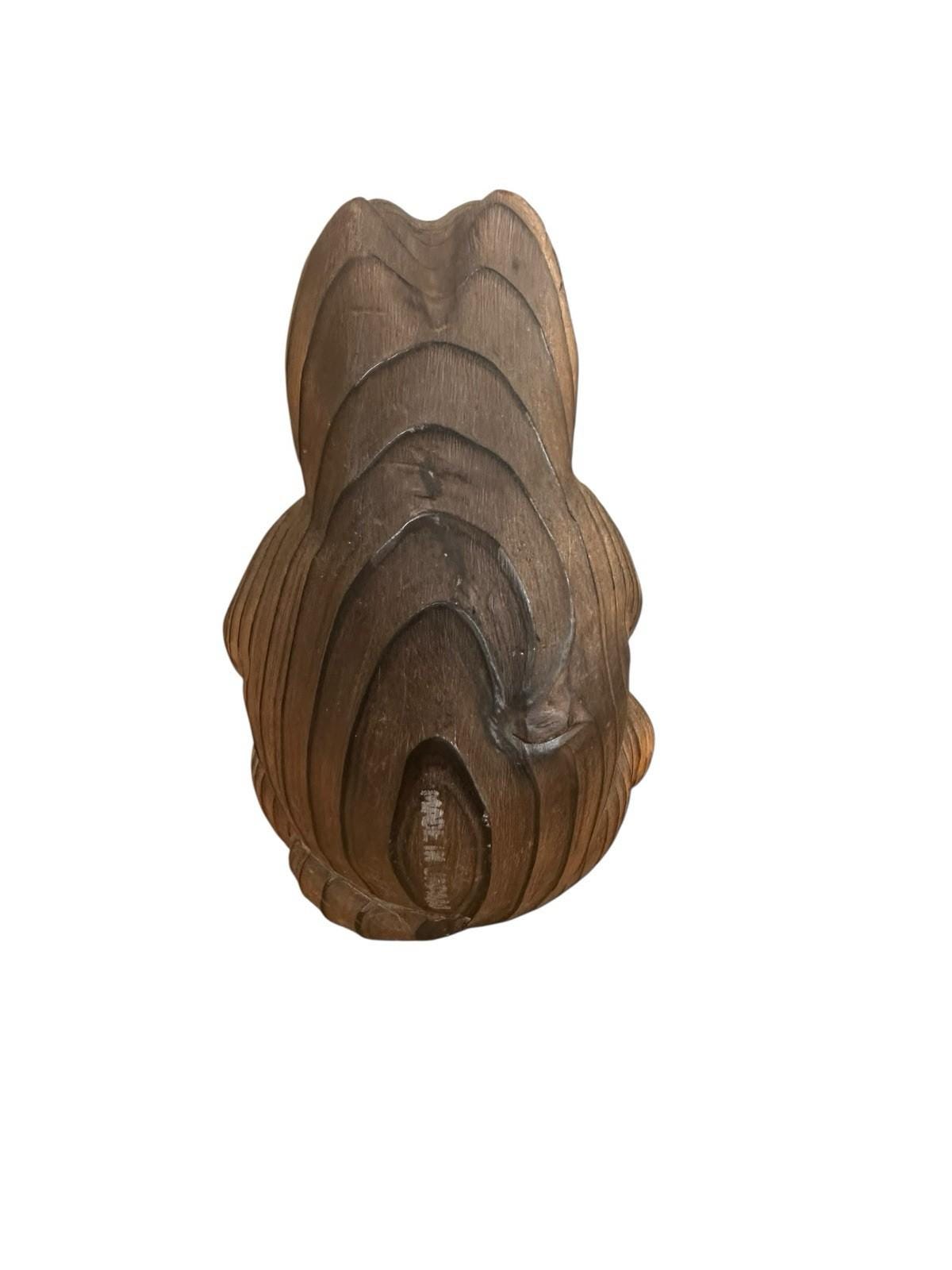 Shou-sugi-ban Japanese Tanuki Keyaki Wood Raccoon Dog Sculpture