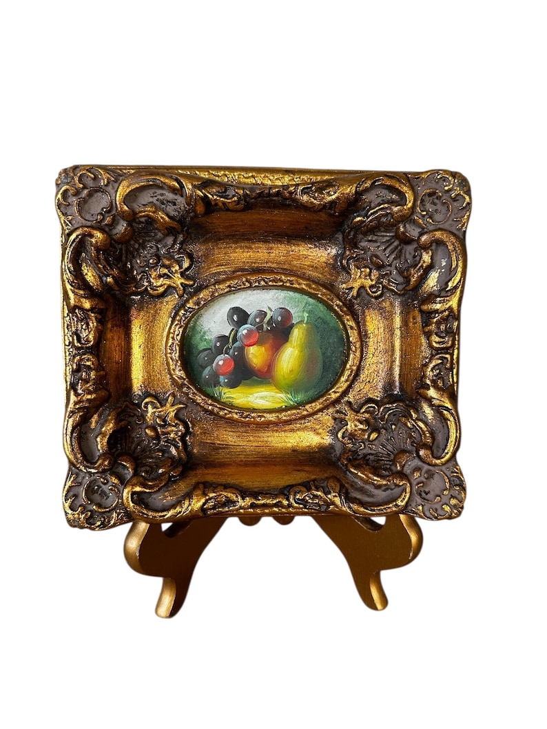 Italian Florentine Gilt Wood Wall Art Hand Painted Fruit Still Life ...