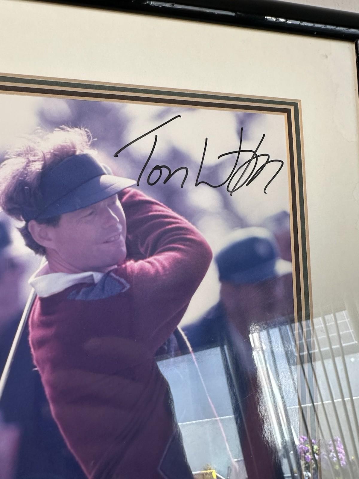 トム・ワトソン直筆サイン入り額入りマット付きゴルフ写真 PGA年間最