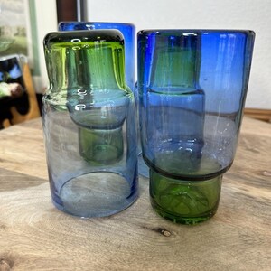 Återvunnet glas, set med 4 blågröna dricksglas, Anthropologie bild 11