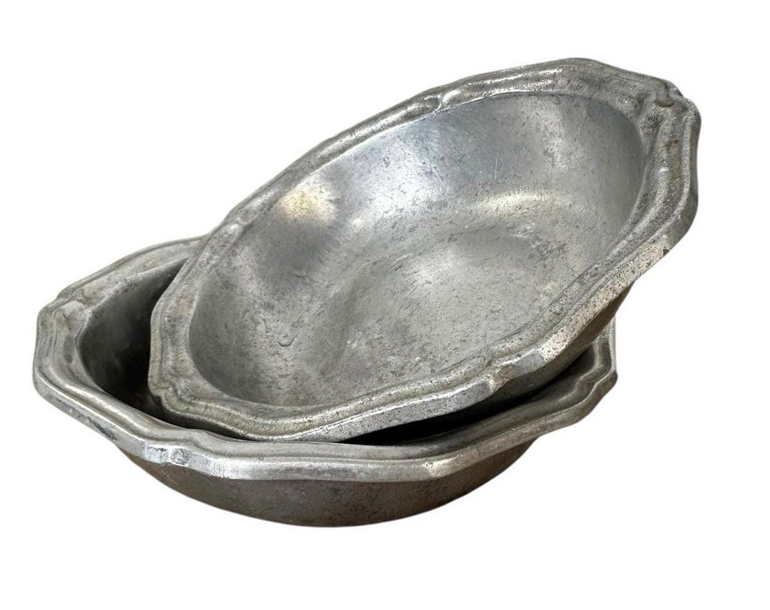 Wilton Columbia RWP Pewter Scalloped Serving Bowls Heavy Colonial ...