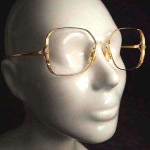 Lunettes de vue Gemini N2 en or 18 carats GP, monture carrée, bijoux vintage italiens