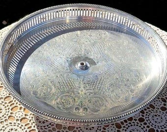 Vintage Silver Plate Lazy Susan: Ornate Retro Serving Tray - Etsy 日本