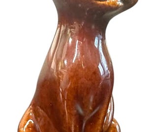 Klein vintage bruin minifiguurtje Haeger kat/kitten