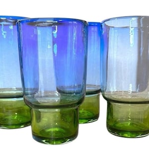 Återvunnet glas, set med 4 blågröna dricksglas, Anthropologie bild 8