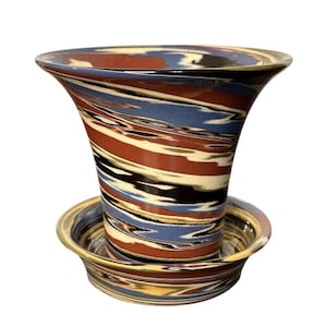 Vaso da fiori Desert Sands Mission Swirl con sottovaso integrato MCM Nevada