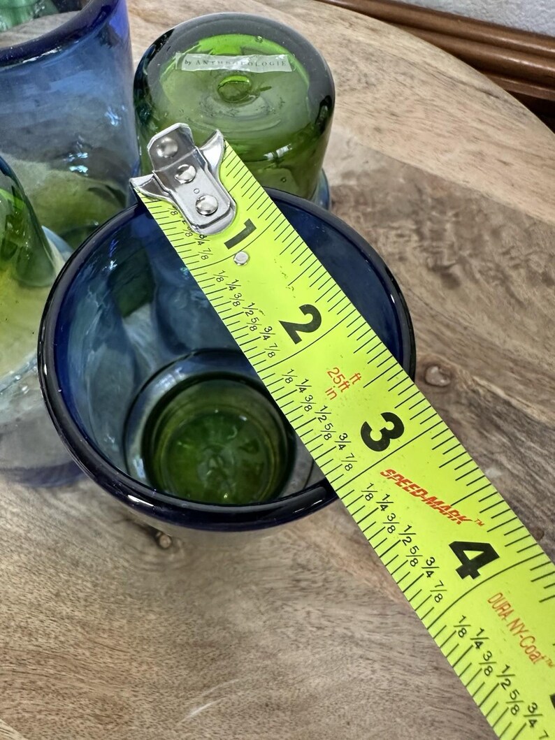 Återvunnet glas, set med 4 blågröna dricksglas, Anthropologie bild 10