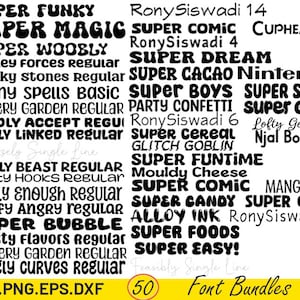 50 Fonts Bundle - Font Bundle, Cricut, EPS Font,  DXF Font, Fonts, Digital Fonts,  Crafting, SVG Font, Commercial