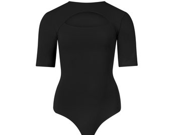 Arielle Pierre Designer - Cutout Bodysuit Made For Tall Women, Nylon and Spandex, Every Day Wear, Matching Set