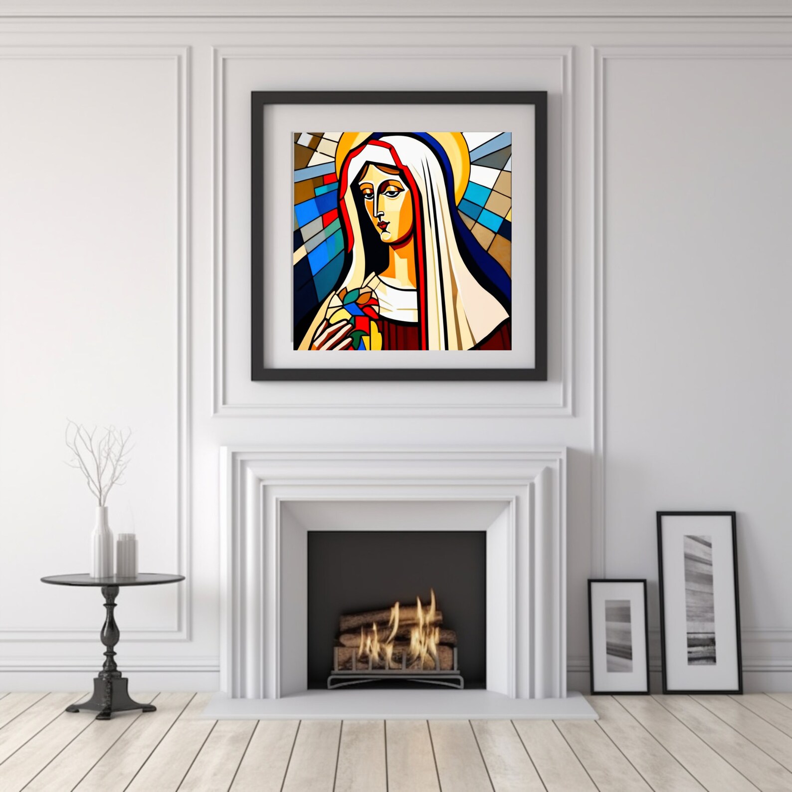 Mary Mother of Jesus Wall Art, Religious Art Catholic, Cubism Art ...