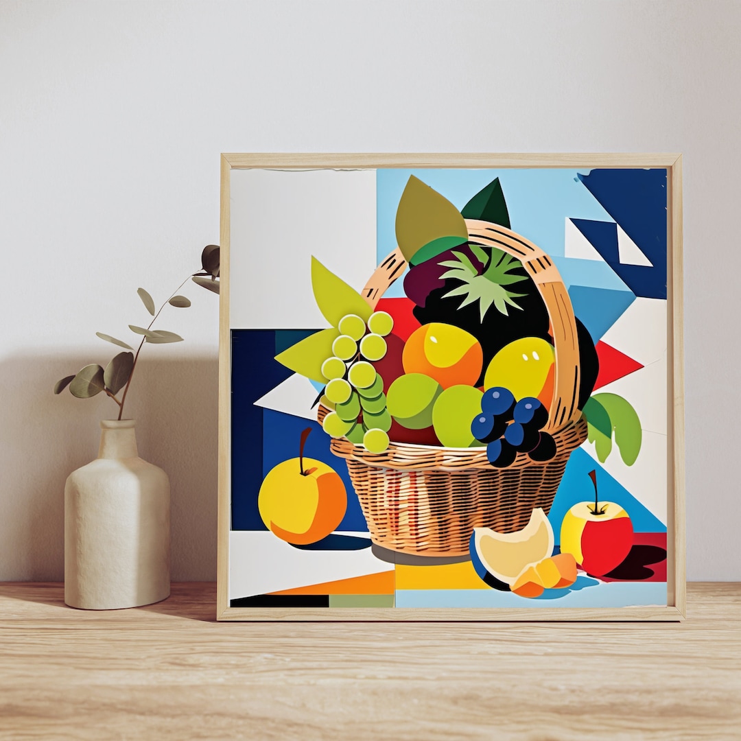 Basket of Fruit Wall Art Prints Home Decor Instant Custom Wall Art