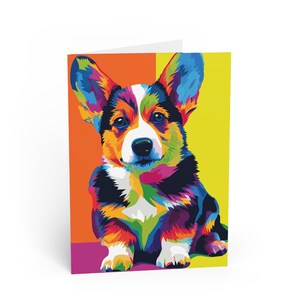 Pop Art Puppies Greetings Card, Dog, Puppy, Card, Art, Corgi