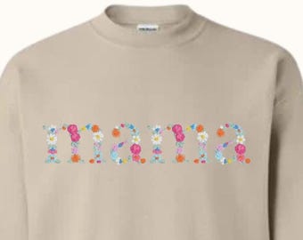 HOODIE Embroidered Floral Mama Crewneck Sweatshirt | Motherhood Gift, Cozy Everyday Wear